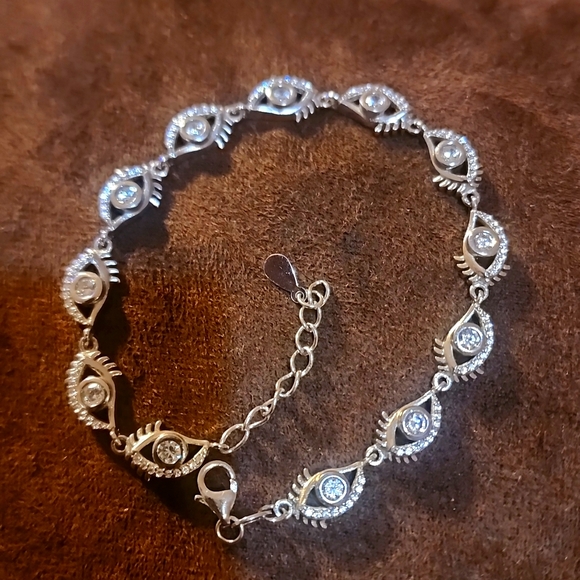 Silver evil eye braclet - Picture 6 of 6